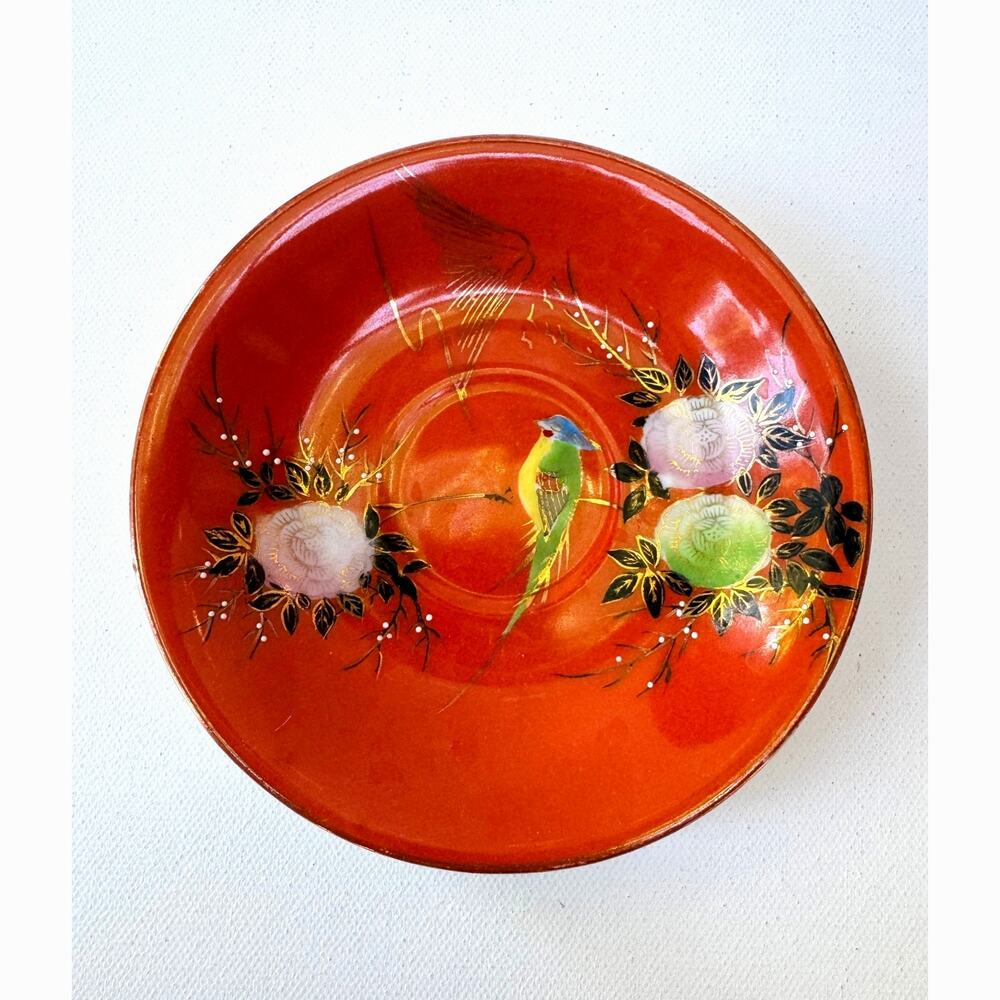 Occupied Japan CPO Hand Painted Bird Dish Kutani Style Porcelain